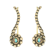 Boucle doreille Ear Climber boules dorées avec...