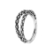 Anello micro segmento incernierato argento due anelli pelle di lucertola