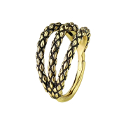 Anello a micro segmenti con cerniera placcata oro a tre...