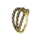 Anello a micro segmenti con cerniera placcata oro a tre anelli in pelle di lucertola