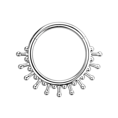 Micro Segmentring klappbar silber elf Kugel auf Stab