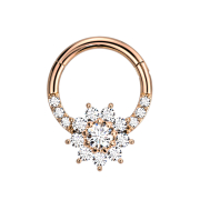 Micro anneau segment pliable or rose front cristaux...