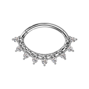 Micro anneau segment pliable argent Ovale neuf cristaux...