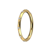 Micro segment ring hinged gold-plated faceted with...