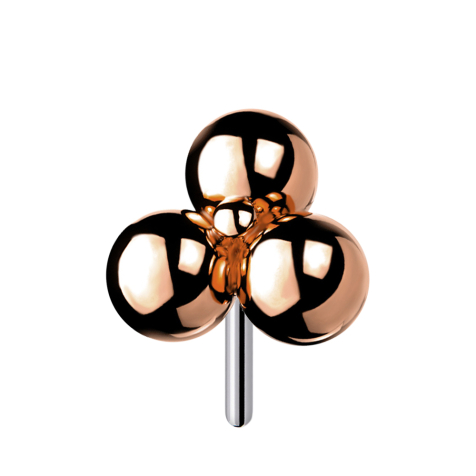 Threadless rose gold three balls