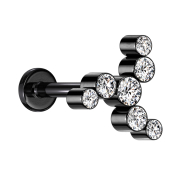 Micro Labret filettatura interna nera Ruota eolica sette...