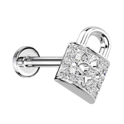 Micro Labret femelle argenté Serrure avec cristaux...