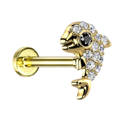 Micro labret internal thread gold-plated dolphin with...