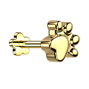 Micro Threadless Labret Blume gold Pfote