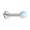 Micro Threadless Labret Blume silber Opal weiss