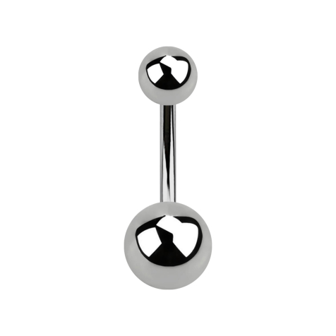 Silver banana plug with female thread and two balls