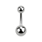 Silver banana plug with female thread and two balls
