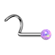 Boucle doreille sans tige courbée argent opale...