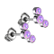 Boucles doreilles sans tige argent trois opales violettes