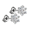 Threadless Ohrstecker silber Blume Kristalle silber