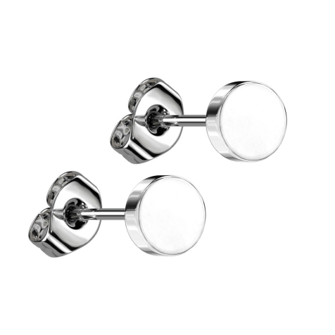 Clou doreille sans tige argent disque argent