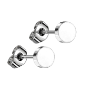 Clou doreille sans tige argent disque argent