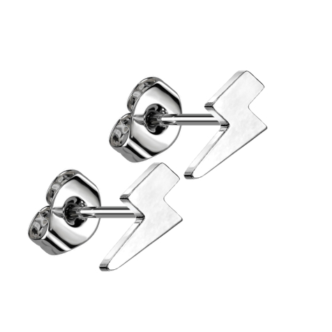 Clous doreilles sans tige argent éclair argent