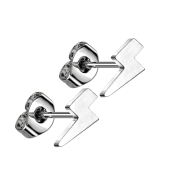 Orecchini a bottone senza filetto argento Fulmine argento