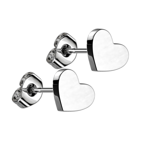 Boucles doreilles sans tige argent cÅur argent