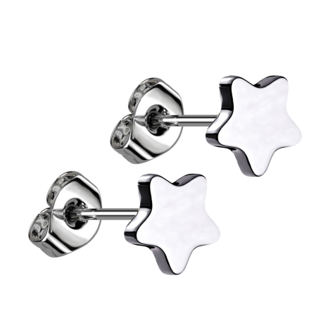 Threadless Ohrstecker silber Stern silber