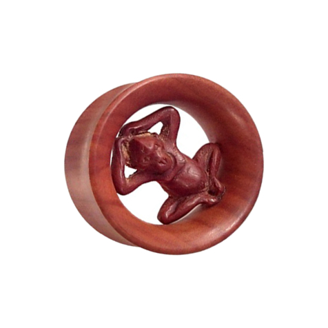 Scimmia a tunnel svasata in legno di Sawo