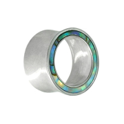 Flared Tunnel silber mit Abalone Rand