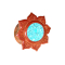 Flared Plug Fleur avec pierre turquoise en bois Sawo