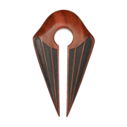 Ear weight keyhole two points engraved long made of Sawo...