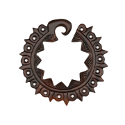 Ohrgewicht Ring Sonne mit Stern aus Narra Holz
