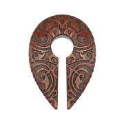 Ear weight keyhole two ends engraved from Sawo wood