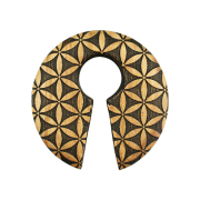 Ear weight keyhole flower of life made of Narra wood