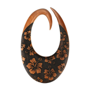 Poids doreille Gouttes en spirale Fleurs dhibiscus...