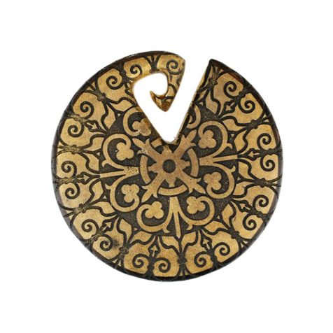 Poids doreille Assiette Intérieur en bois de crocodile Marocain en bois de Narra