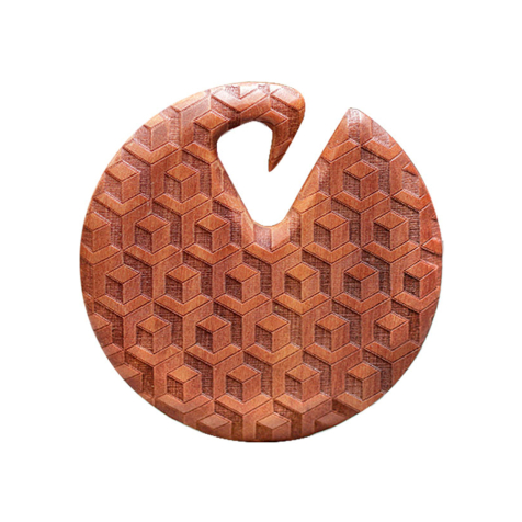 Piastra ponderale per orecchie Illusione 3D in legno di Sawo