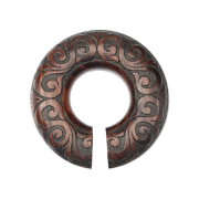 Ear weight donut mandala wave made of Narra wood