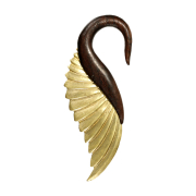Ear weight hook swan made of Narra wood