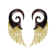 Ear weight hook falcon mother-of-pearl wing made of Narra...