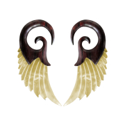 Ear weight hook falcon mother-of-pearl wing made of Narra...