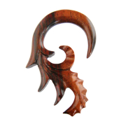 Ohrgewicht Spirale Drachenschwanz aus Narra Holz
