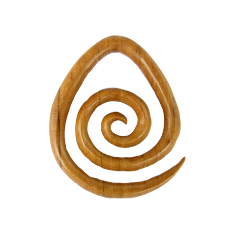 Ohrgewicht Eierspirale aus Teakholz