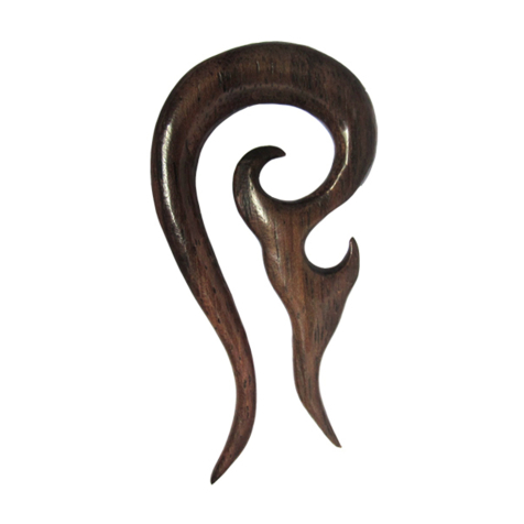 Ear weight spiral flame made of sonowood