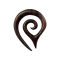Ear weight spiral drop made of Narra wood