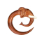 Ear weight spiral elephant made of rosewood