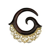 Poids doreille spirale avec peigne en bois Narra