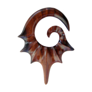 Ohrgewicht Spirale Fledermausfl&uuml;gel aus Narra Holz