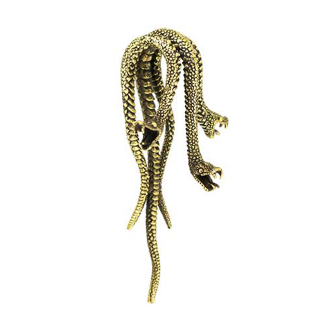 Poids doreille plaqué or serpents Medusa