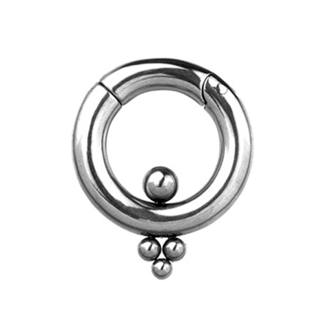 Poids doreille anneau segment pliable argent quatre boules