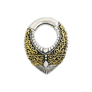 Ohrgewicht klappbar silber Tropfen mit Muster