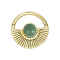 Ear weight segment ring hinged gold-plated fan with jade stone